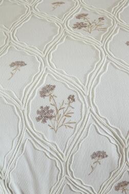 Abuda Nakışlı Şönil 2 Parça Tek Kişilik Yatak Örtüsü - Çeyiz Diyarı (1)