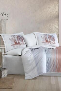 Aden Pamuk Saten Çift Kişilik Nevresim Takımı Pembe - Hobby