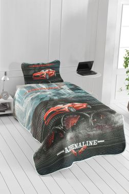 Adrenaline Genç ve Çocuk Baskılı Tek Kişilik Yatak Örtüsü Kırmızı - Çeyiz Diyarı
