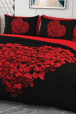 Ahsen Mikro Saten 3D Dijital Baskılı Dört Mevsim Çift Kişilik Nevresim Takımı - Çeyiz Diyarı