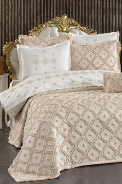 Alara Gelin Seti 8 Parça Cappucino - Çeyiz Diyarı