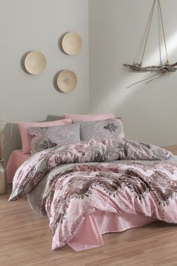 Alfa Uyku Seti Çift Kişilik Pudra - Çeyiz Diyarı