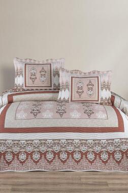 Alina Baskılı Kapitoneli Çift Kişilik Yatak Örtüsü - Çeyiz Diyarı