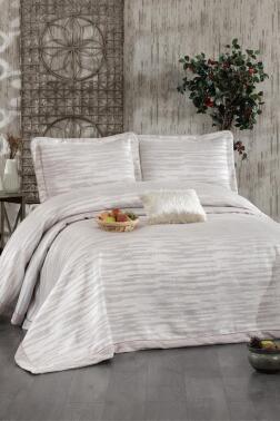 Alina Şönil Çift Kişilik Yatak Örtüsü 260x260 cm Taş - Çeyiz Diyarı