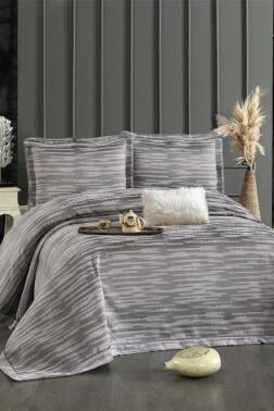 Alina Şönil Çift Kişilik Yatak Örtüsü 260x260 cm Vizon - Çeyiz Diyarı