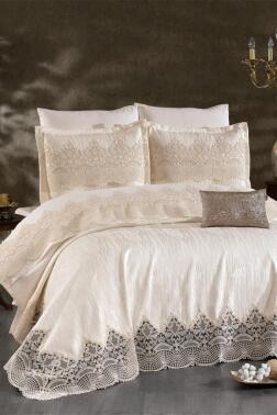 Amanda Gelin Seti 8 Parça Ekru - Çeyiz Diyarı