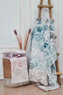 Amarente Çift Kişilik Pamuklu Battaniye Mavi - Çeyiz Diyarı