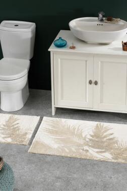 Amber 2'li Paspas Takımı Ekru Gümüş - Çeyiz Diyarı