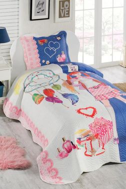 Amelia Baskılı Kapitoneli Tek Kişilik Yatak Örtüsü - Çeyiz Diyarı