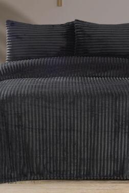 Amila Çift Kişilik 220x240 Cm Yatak Örtüsü Antrasit - Çeyiz Diyarı