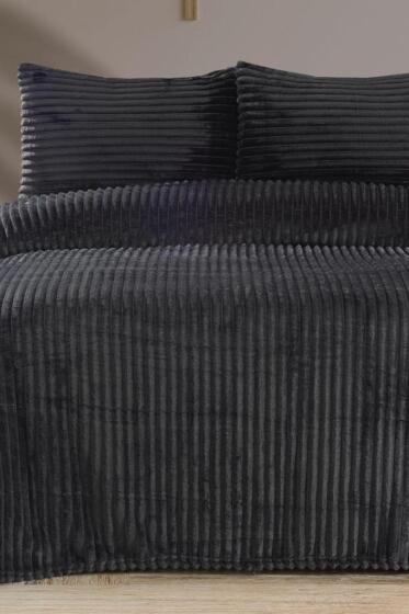 Amila Çift Kişilik 220x240 Cm Yatak Örtüsü Antrasit - Çeyiz Diyarı