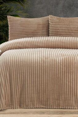 Amila Çift Kişilik 220x240 Cm Yatak Örtüsü Bej - Çeyiz Diyarı