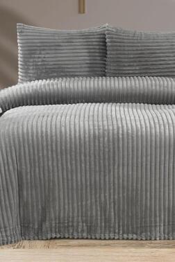 Amila Çift Kişilik 220x240 Cm Yatak Örtüsü Gri - Çeyiz Diyarı