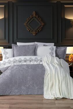 Arbor 10 Parça Battaniyeli Çeyiz Seti Gri - Çeyiz Diyarı