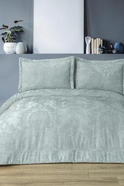 Arbor Elyaf Dolgulu Çift Kişilik 250x255 Cm Yatak Örtüsü Adaçayı - Çeyiz Diyarı