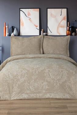 Arbor Elyaf Dolgulu Çift Kişilik 250x255 Cm Yatak Örtüsü Bej - Çeyiz Diyarı