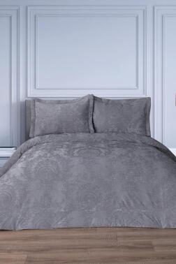 Arbor Elyaf Dolgulu Çift Kişilik 250x255 Cm Yatak Örtüsü Gri - Çeyiz Diyarı