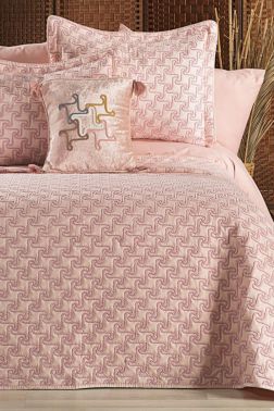Aria Çift Kişilik Yatak Örtüsü 4 Parça Pudra - Çeyiz Diyarı