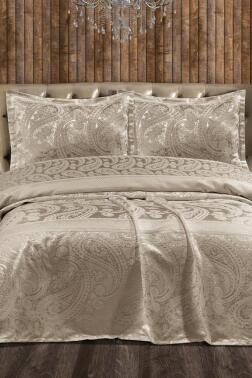 Arlina Şönil Çift Kişilik Yatak Örtüsü 240x260 cm Bej - Çeyiz Diyarı