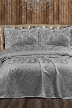 Arlina Şönil Çift Kişilik Yatak Örtüsü 240x260 cm Gri - Çeyiz Diyarı