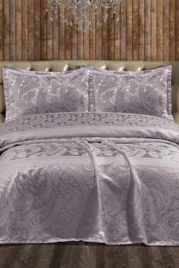 Arlina Şönil Çift Kişilik Yatak Örtüsü 240x260 cm Lila - Çeyiz Diyarı