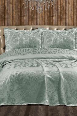 Arlina Şönil Çift Kişilik Yatak Örtüsü 240x260 cm Mint - Çeyiz Diyarı
