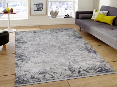 Asel Thress Mavi Bej Dikdörtgen Halı 160x230cm - Çeyiz Diyarı