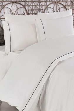 Ashley Biyeli Çift Kişilik 6 Parça Nevresim Takımı Krem - Çeyiz Diyarı