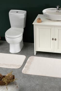 Aura 2'li Paspas Takımı Ekru - Çeyiz Diyarı