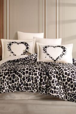 Aura Pamuk Saten Çift Kişilik Nevresim Takımı Taş - Hobby