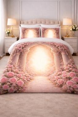 Aurora 5D Baskılı %100 Pamuklu Çift Kişilik Nevresim Takımı - Çeyiz Diyarı