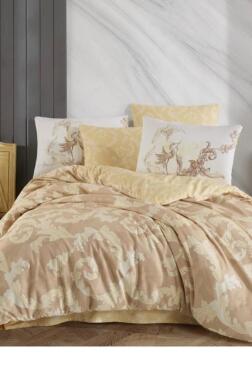 Avangarde Çift Kişilik Ranforce Nevresim Takımı Krem - Hobby