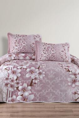 Avena Baskılı Kapitoneli Çift Kişilik Yatak Örtüsü Gül Kurusu - Çeyiz Diyarı