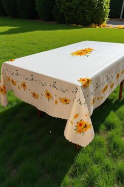 Ayçiçek Dertsiz Masa Örtüsü 150x150 cm - Çeyiz Diyarı
