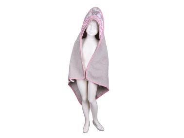 Baby Chain Bebek Pelerini Fil Gri Pembe - Çeyiz Diyarı