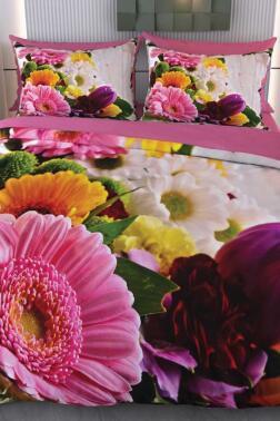 Bahar Çiçekleri Mikro Saten 3D Dijital Baskılı Çift Kişilik Nevresim Takımı - Çeyiz Diyarı