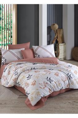 Belen Çift Kişilik Ranforce Nevresim Takımı Kahve - Hobby