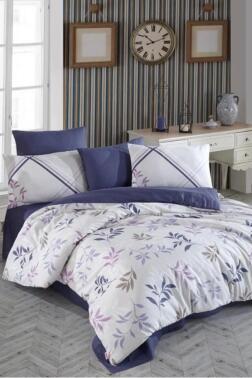 Belen Çift Kişilik Ranforce Nevresim Takımı Mavi - Hobby