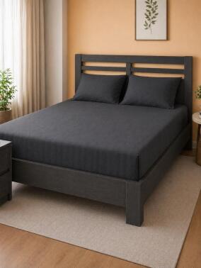 Bella Çift Kişilik 180x200 cm Lastikli Çarşaf Takımı Antrasit - Çeyiz Diyarı