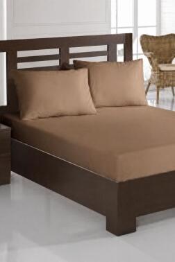 Bella Çift Kişilik 180x200 cm Lastikli Çarşaf Takımı Kahve - Çeyiz Diyarı