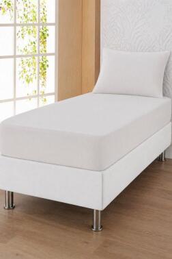 Bella Tek Kişilik 120x200 cm Lastikli Çarşaf Takımı Beyaz - Çeyiz Diyarı