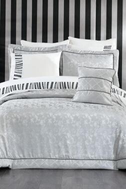 Beren Jakarlı 10 Parça Çeyiz Seti Gri - Çeyiz Diyarı