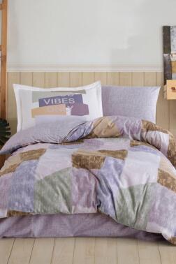 Bermuda Tek Kişilik Poplin Nevresim Takımı Lila - Hobby