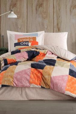 Bermuda Tek Kişilik Poplin Nevresim Takımı Oranj - Hobby