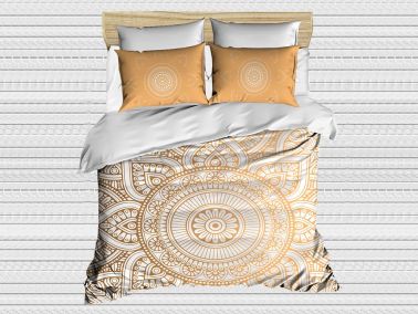 Best Class Dijital Baskılı 3d Çift Kişilik Nevresim Takımı Pattern Gold - Çeyiz Diyarı