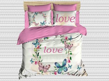 Best Class Dijital Baskılı 3d Çift Kişilik Nevresim Takımı Pink Love - Çeyiz Diyarı