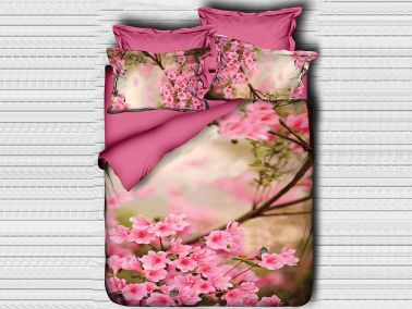 Best Class Dijital Baskılı 3d Çift Kişilik Nevresim Takımı Pink Parterre - Çeyiz Diyarı