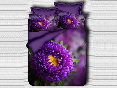Best Class Dijital Baskılı 3d Çift Kişilik Nevresim Takımı Purple - Çeyiz Diyarı