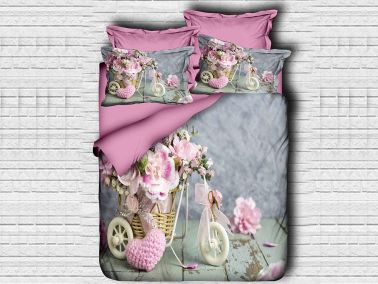 Best Class Dijital Baskılı 3d Çift Kişilik Nevresim Takımı Sweet Bike - Çeyiz Diyarı