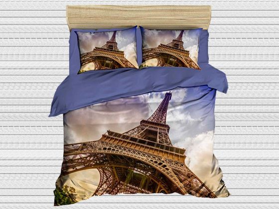Best Class Dijital Baskılı 3d Tek Kişilik Nevresim Takımı Eiffel Tower - Çeyiz Diyarı